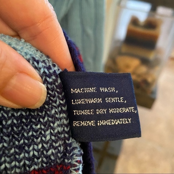 Vintage OSHMAN’S Blue Fair Isle Sweater Size Medium-Unisex - Picture 8 of 9